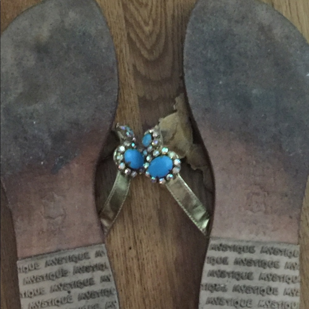 💔💔SOLD Ocean Turquoise Blue Mystique Sandals - Picture 7 of 8